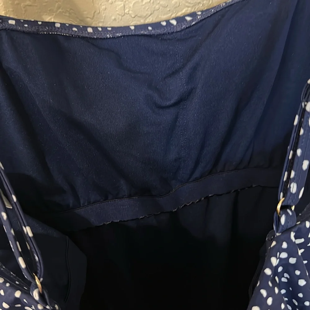 Kona sol dark blue polka dot swim suit k